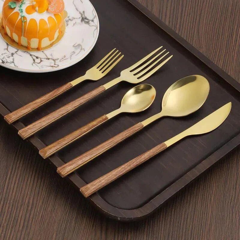 Hommfer – Service de Couverts en Acier et Bois pour Salle à Manger - Hommfer