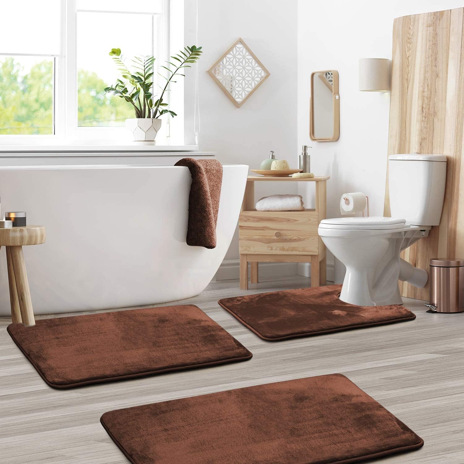 Hommfer - Set de bain luxueux en velours et mousse à mémoire de forme - Hommfer