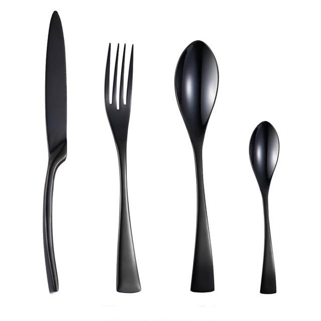 Hommfer – Set de Couverts Noir 24 Pièces - Hommfer