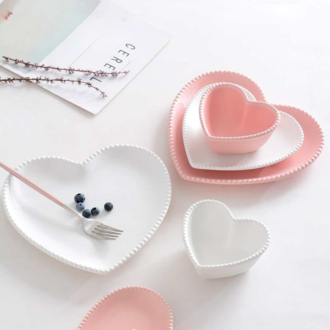 Hommfer - Set de petit - déjeuner en porcelaine pour des matins romantiques - Hommfer