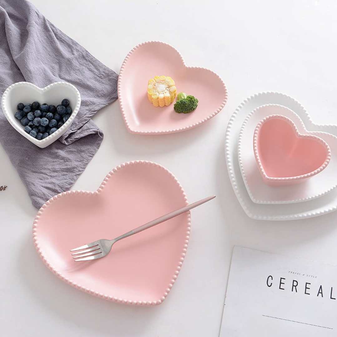 Hommfer - Set de petit - déjeuner en porcelaine pour des matins romantiques - Hommfer