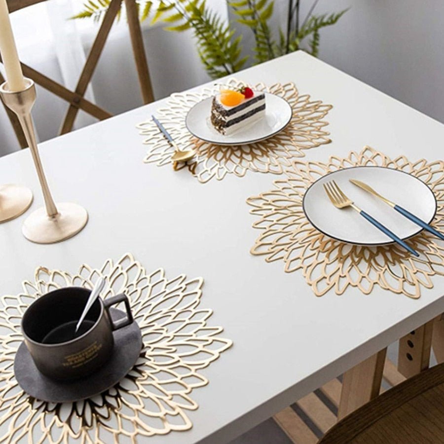 Hommfer - Sets de sets de table Feuille Luxe | Lot de 6 - Hommfer