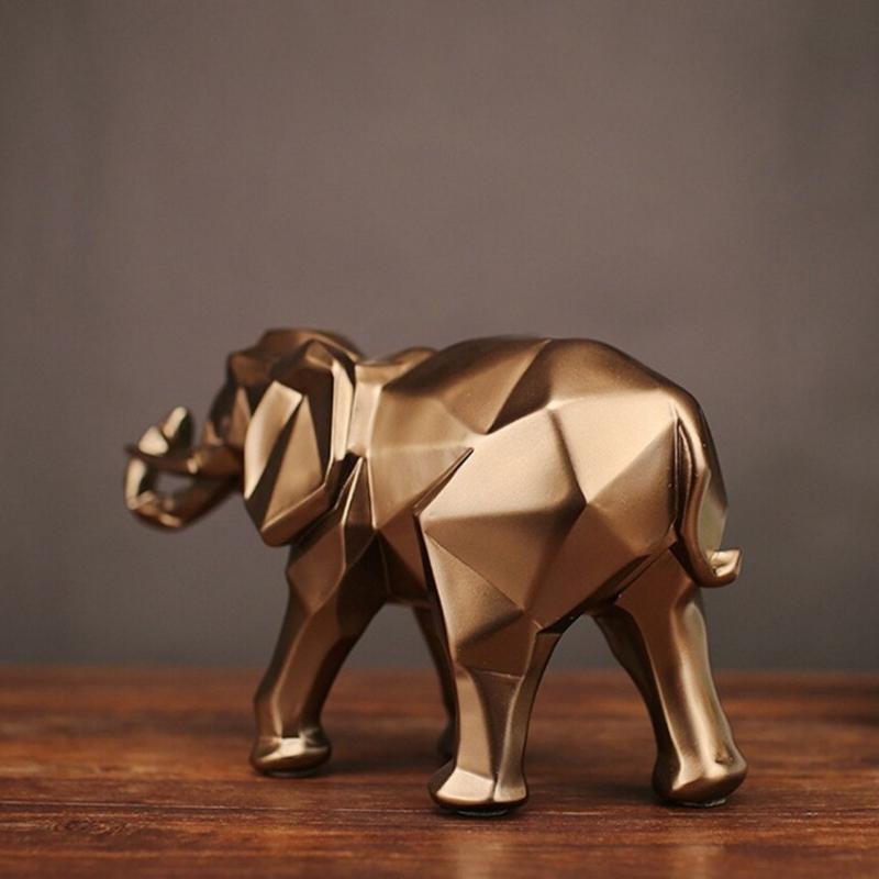 Hommfer – Statue Éléphant Géométrique en Résine - Hommfer