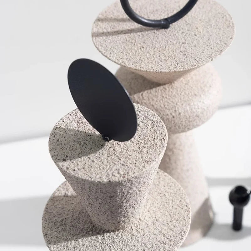 Hommfer – Statue Géométrique en Résine Sableuse Décorative - Hommfer