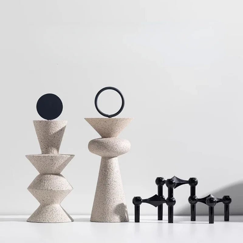 Hommfer – Statue Géométrique en Résine Sableuse Décorative - Hommfer