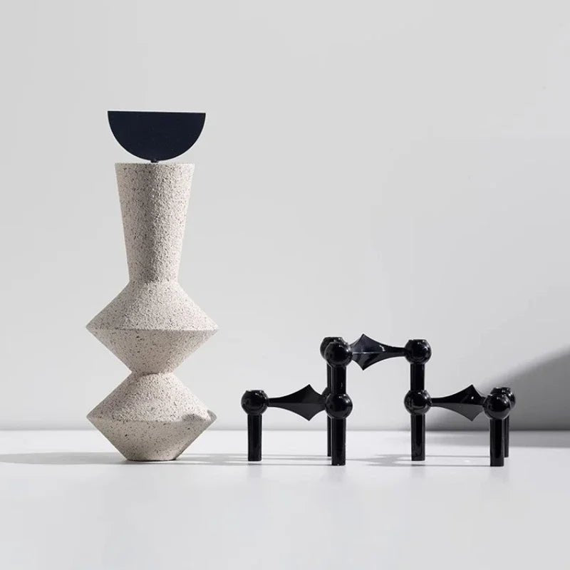Hommfer – Statue Géométrique en Résine Sableuse Décorative - Hommfer