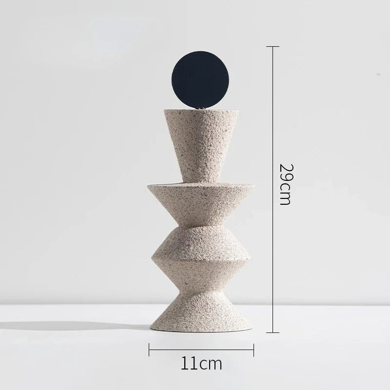 Hommfer – Statue Géométrique en Résine Sableuse Décorative - Hommfer