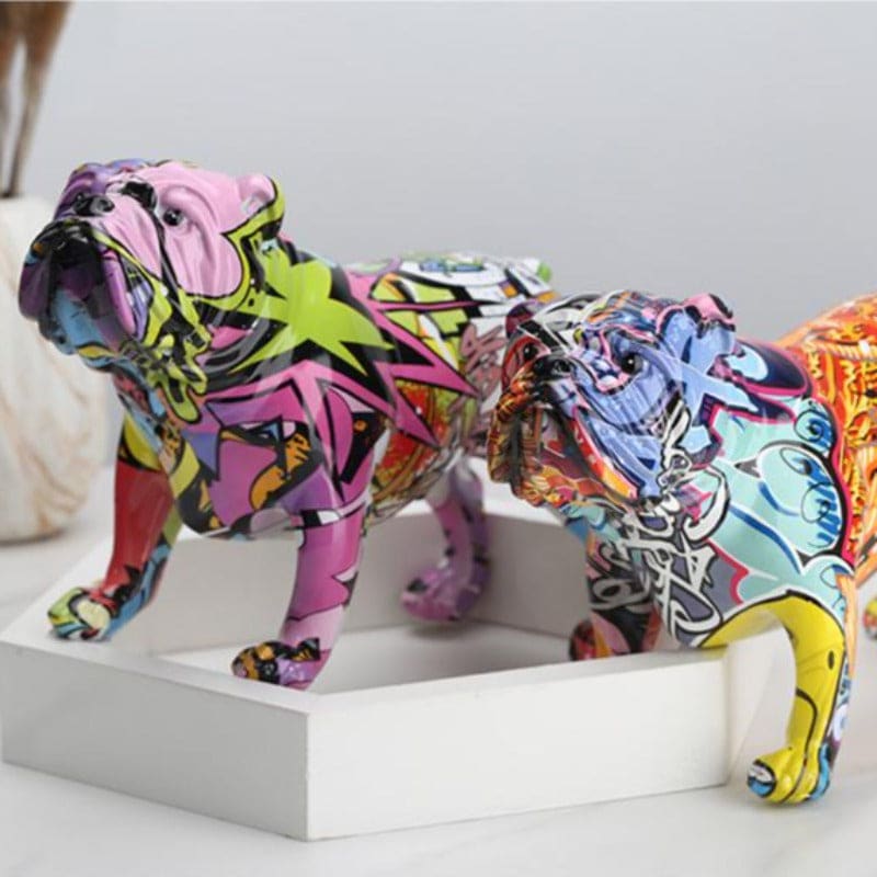 Hommfer – Statuette Chien Bulldog Street - Art en Résine - Hommfer