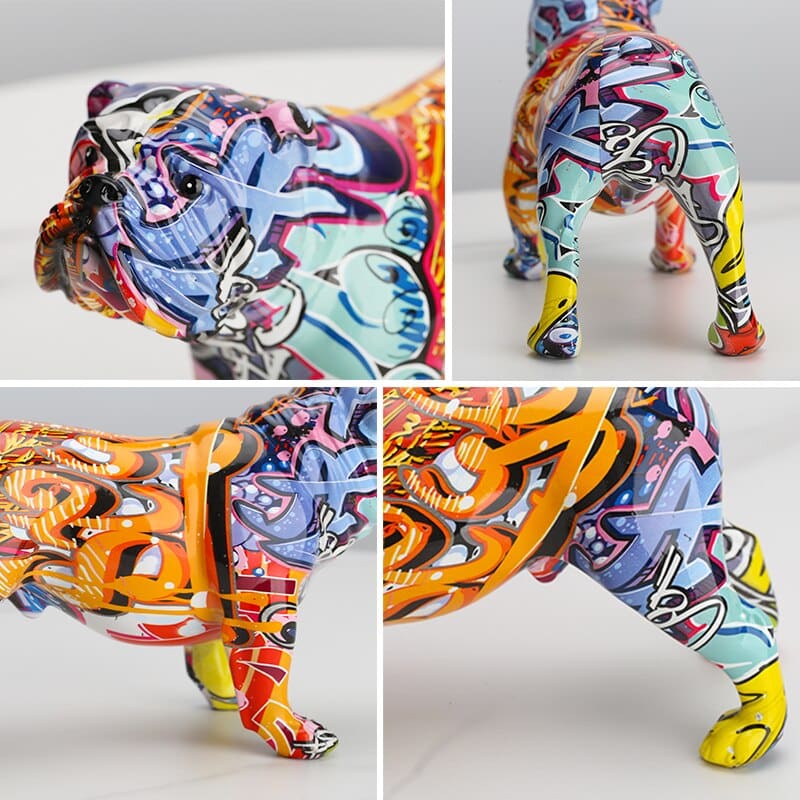 Hommfer – Statuette Chien Bulldog Street - Art en Résine - Hommfer