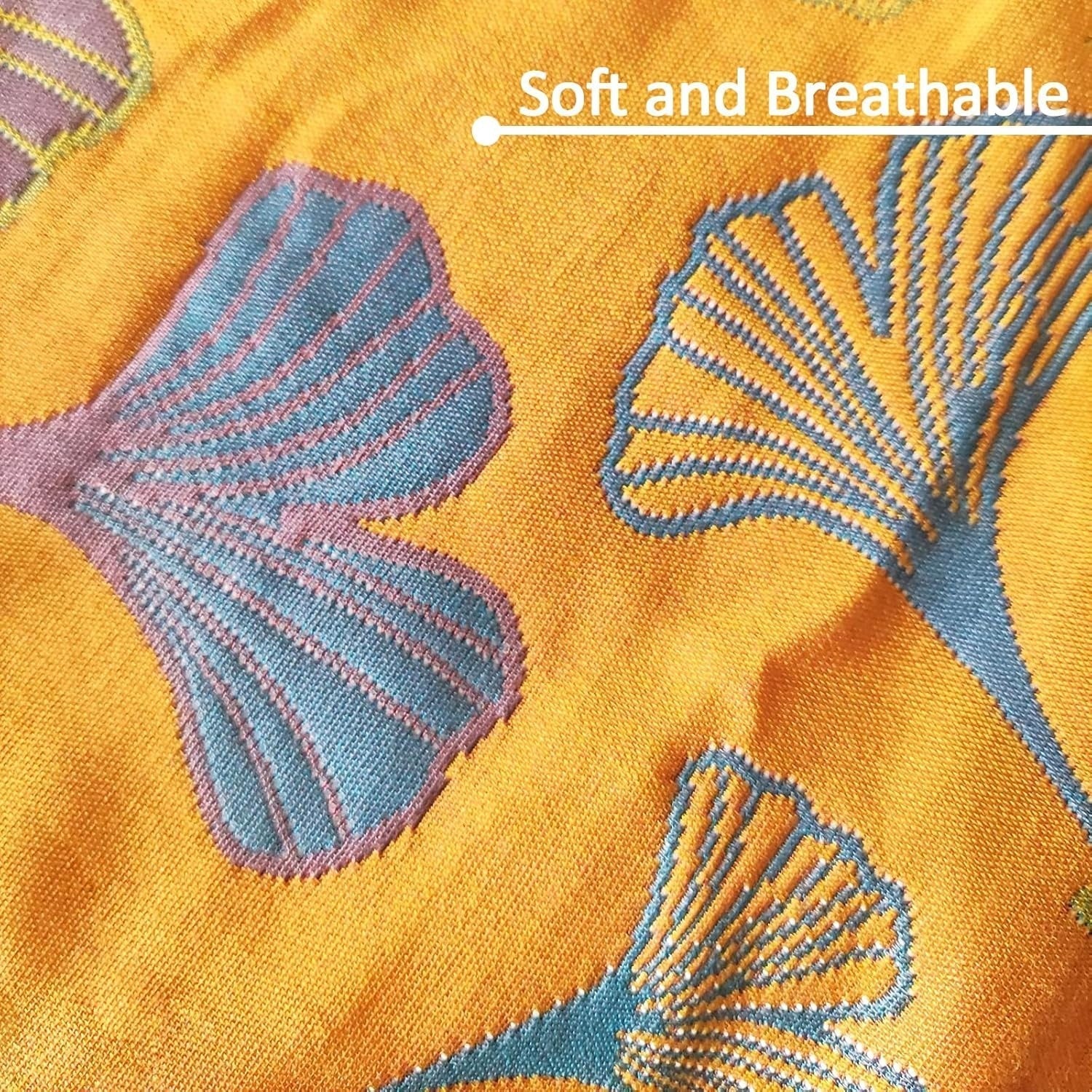 Hommfer – Taies d’Oreiller en Coton Brodé Feuille de Ginkgo - Hommfer