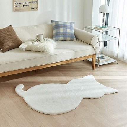 Hommfer - Tapis Bas en Polyester Blanc Antidérapant pour Salon - Hommfer