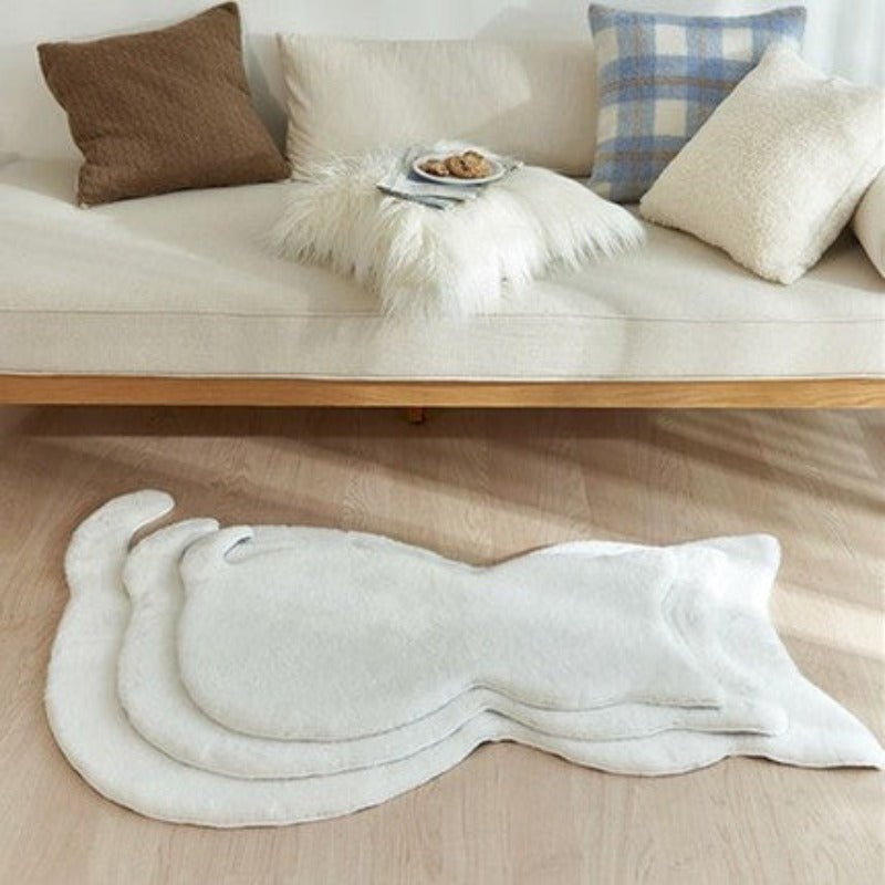 Hommfer - Tapis Bas en Polyester Blanc Antidérapant pour Salon - Hommfer