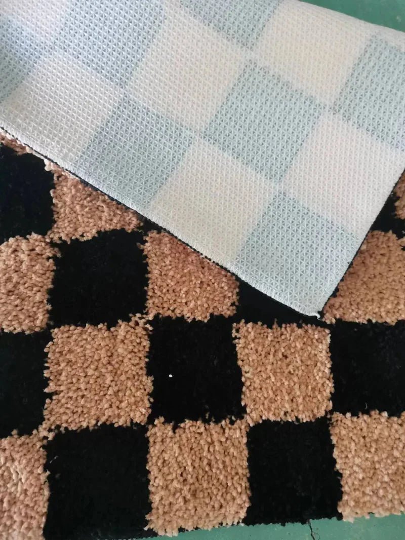 Hommfer - Tapis de Bain à Carreaux Rétro en Polyester Tufté - Hommfer