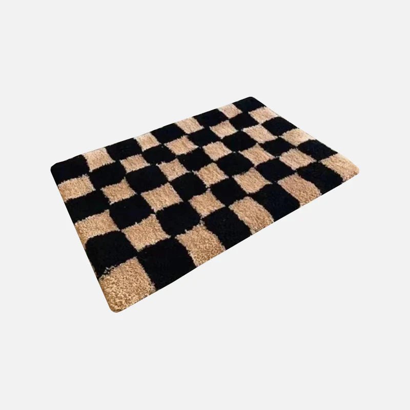 Hommfer - Tapis de Bain à Carreaux Rétro en Polyester Tufté - Hommfer