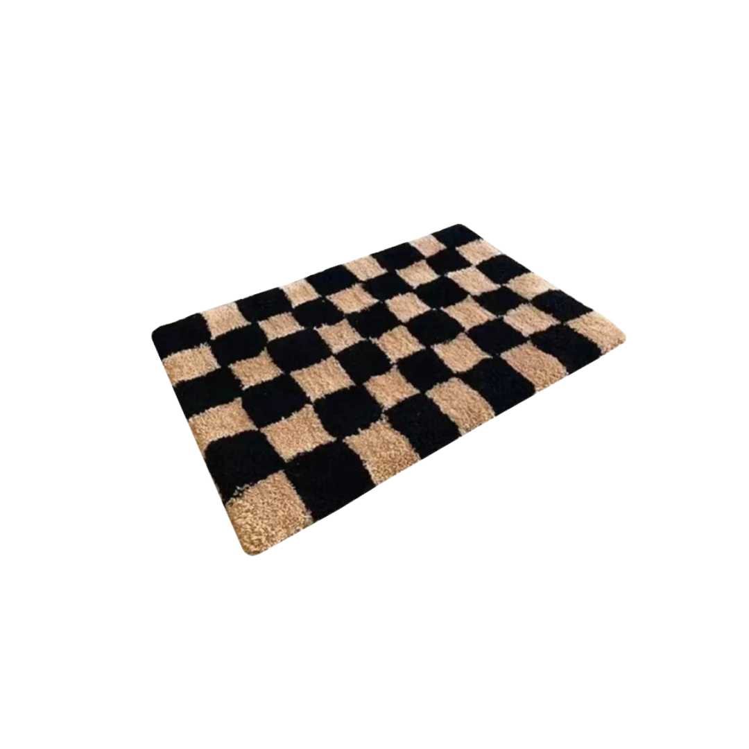 Hommfer - Tapis de Bain à Carreaux Rétro en Polyester Tufté - Hommfer