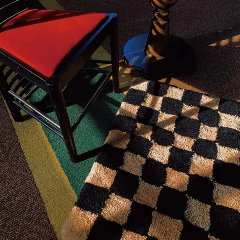 Hommfer - Tapis de Bain à Carreaux Rétro en Polyester Tufté - Hommfer