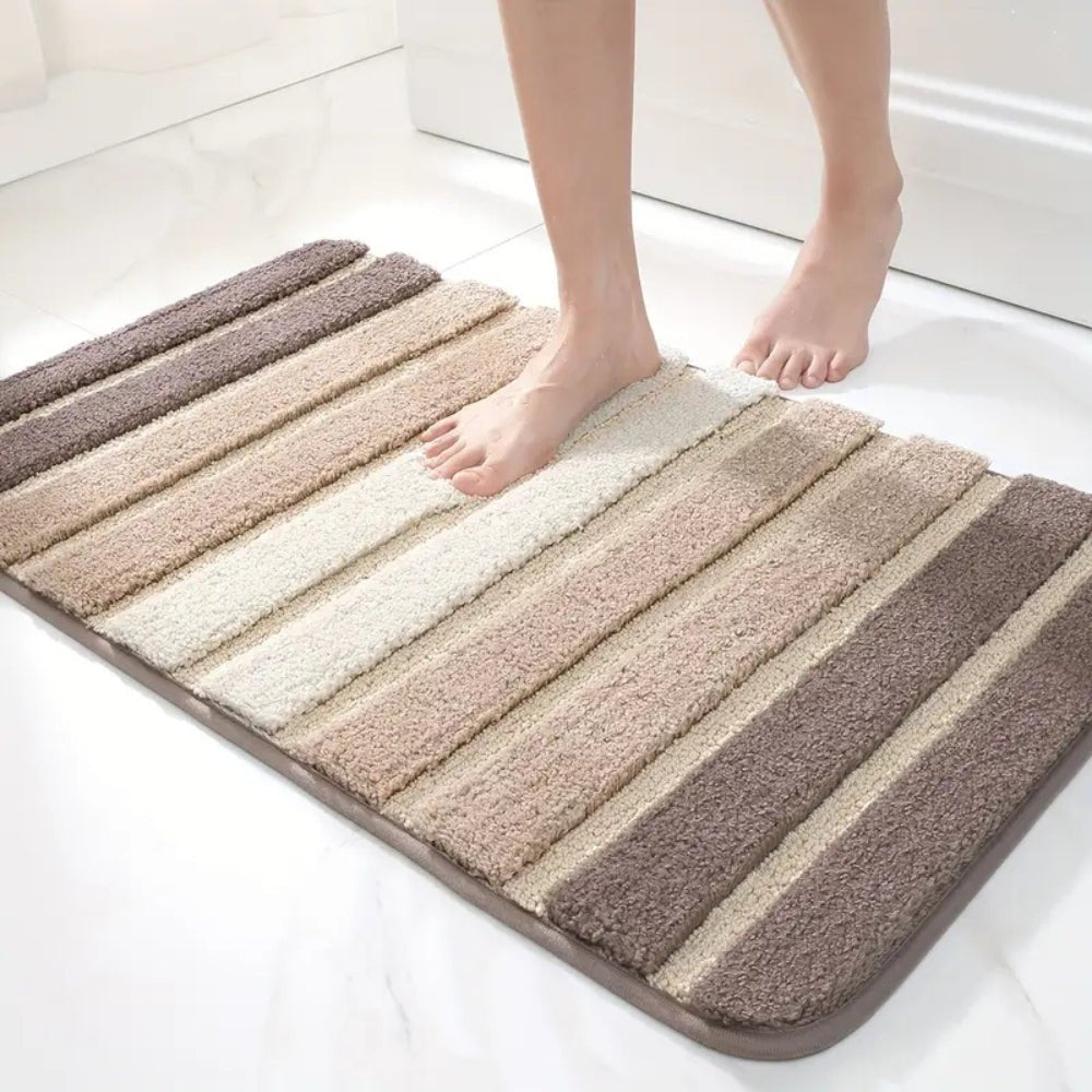 Hommfer - Tapis de bain absorbant | Rayé clair - Hommfer