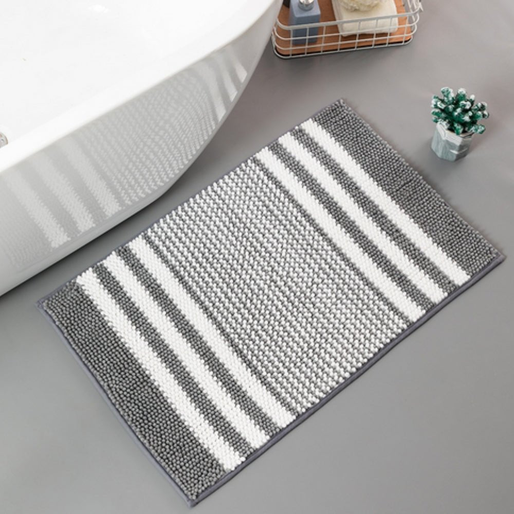 Hommfer – Tapis de Bain Rayé en Chenille - Hommfer