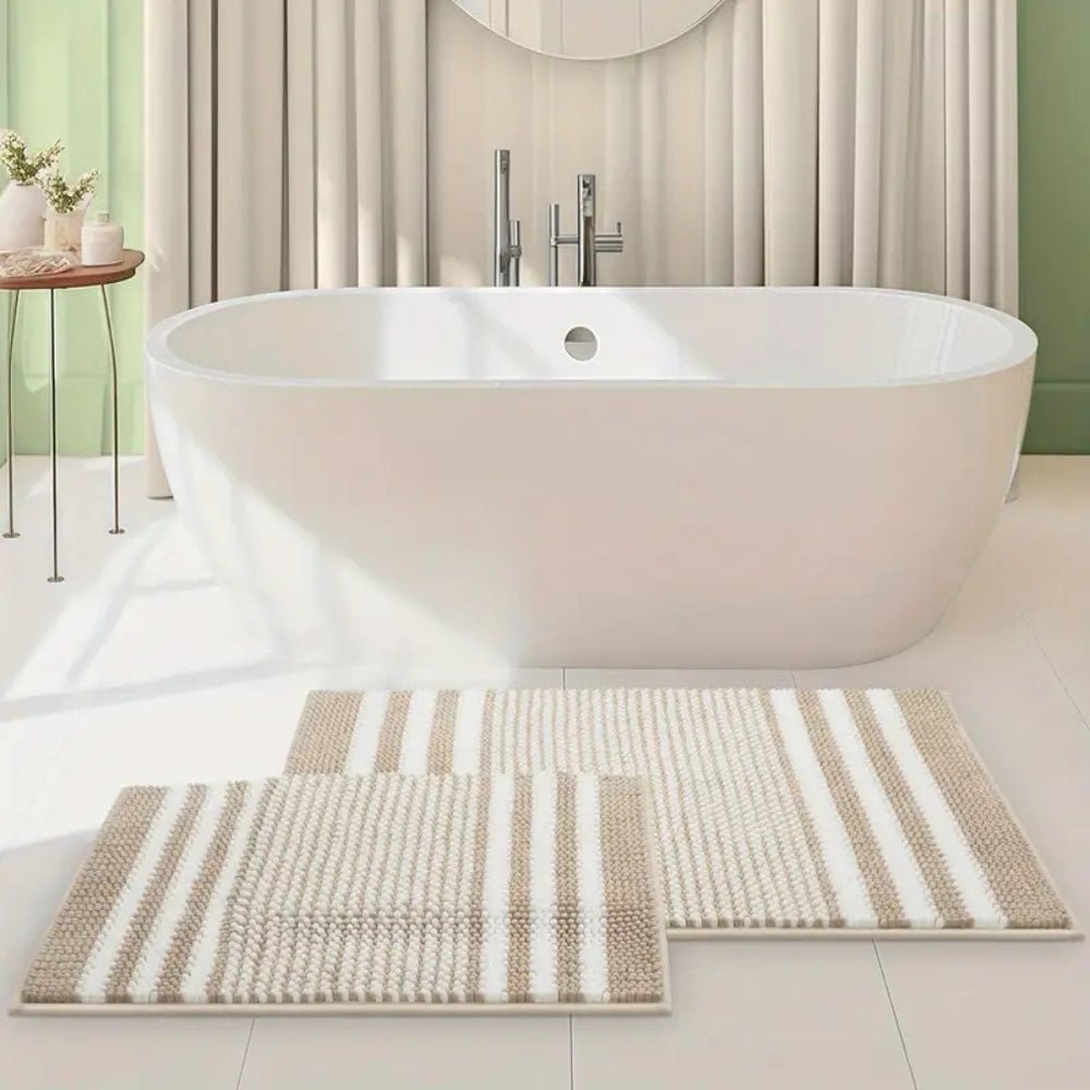 Hommfer – Tapis de Bain Rayé en Chenille - Hommfer