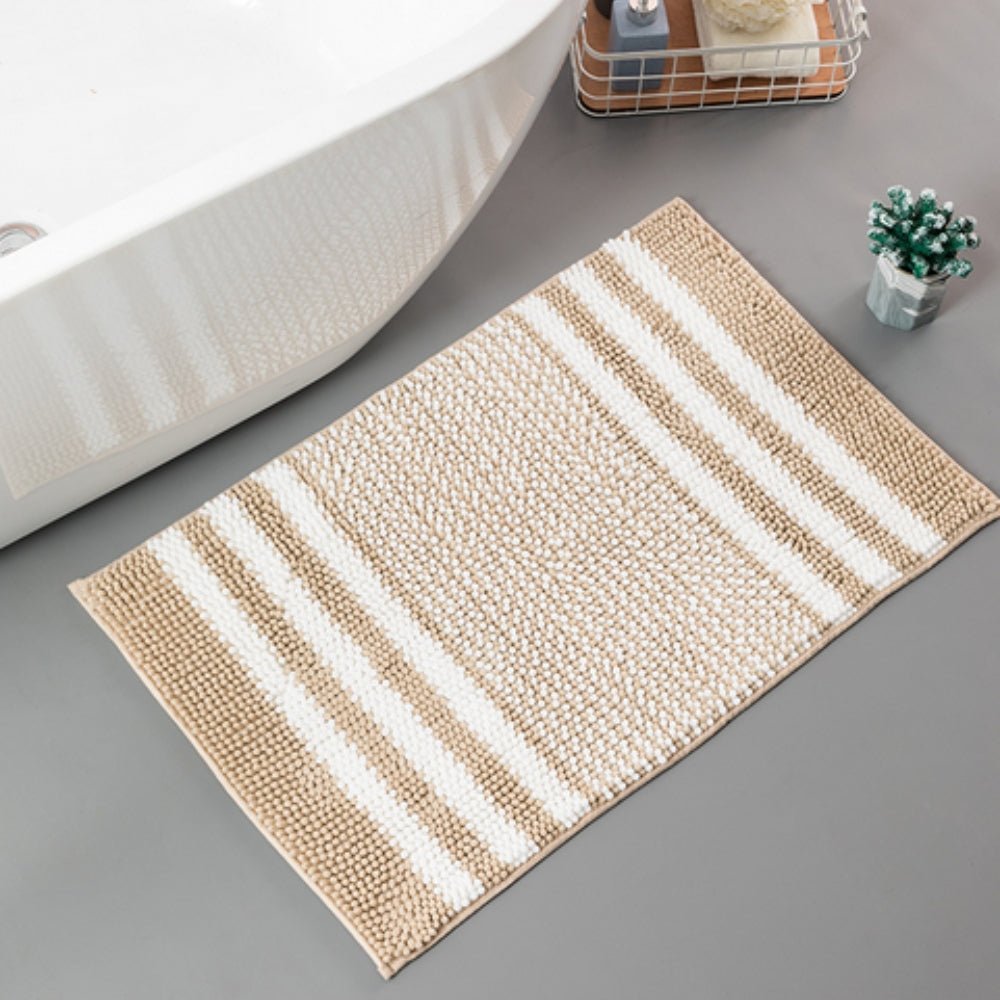 Hommfer – Tapis de Bain Rayé en Chenille - Hommfer