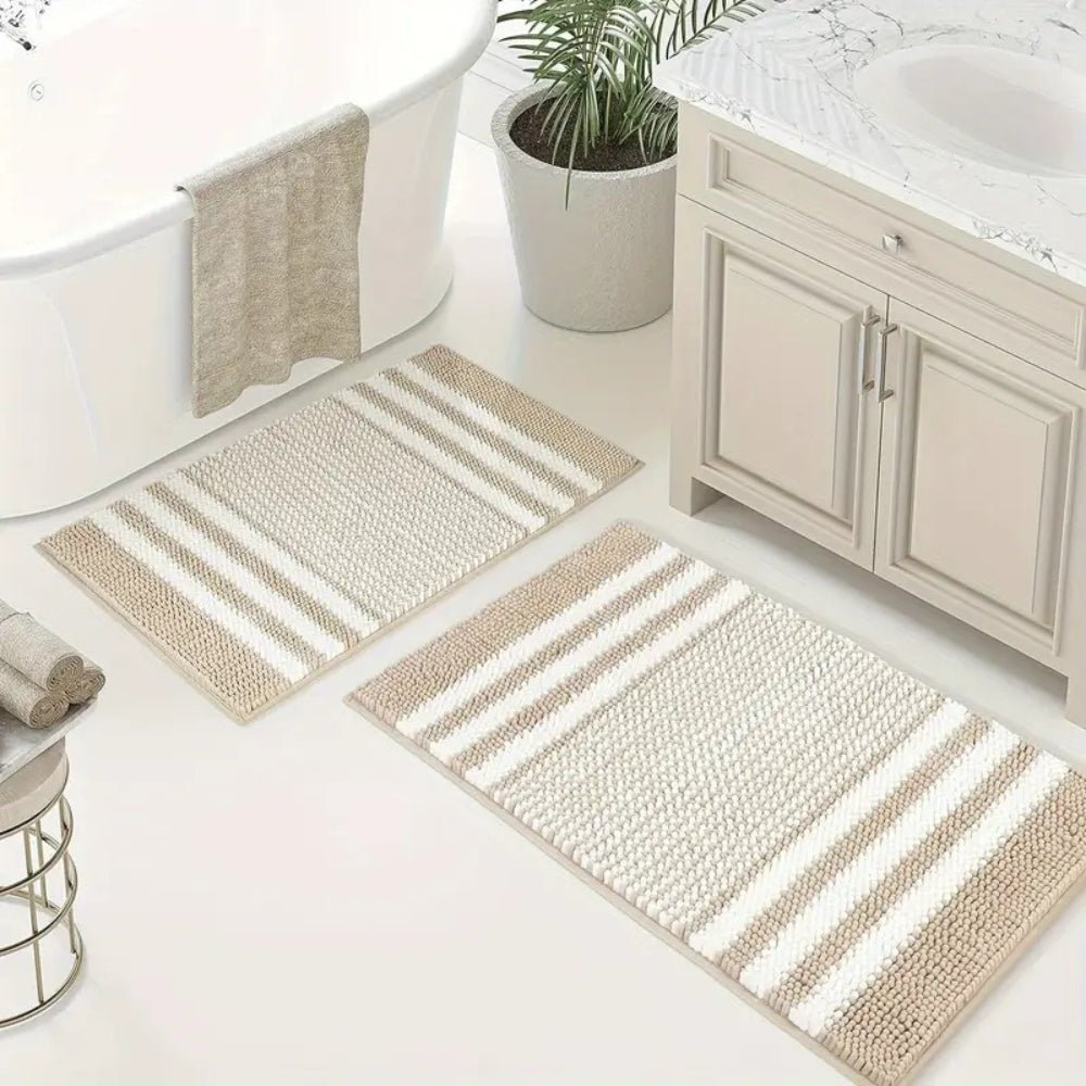 Hommfer – Tapis de Bain Rayé en Chenille - Hommfer