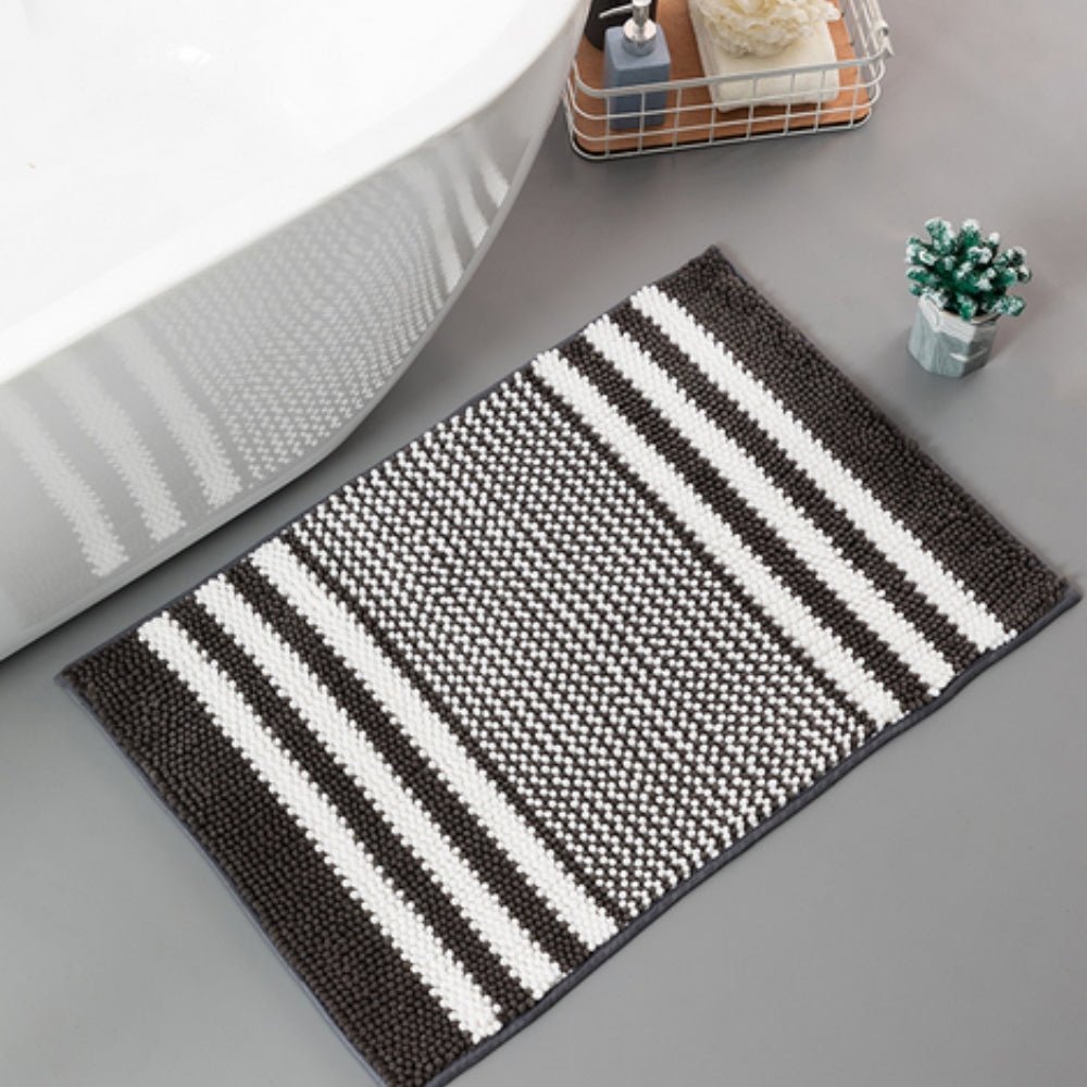 Hommfer – Tapis de Bain Rayé en Chenille - Hommfer