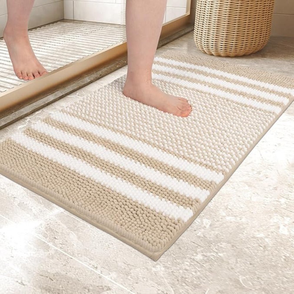 Hommfer – Tapis de Bain Rayé en Chenille - Hommfer