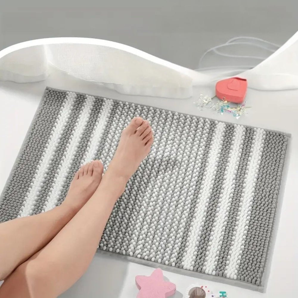 Hommfer – Tapis de Bain Rayé en Chenille - Hommfer