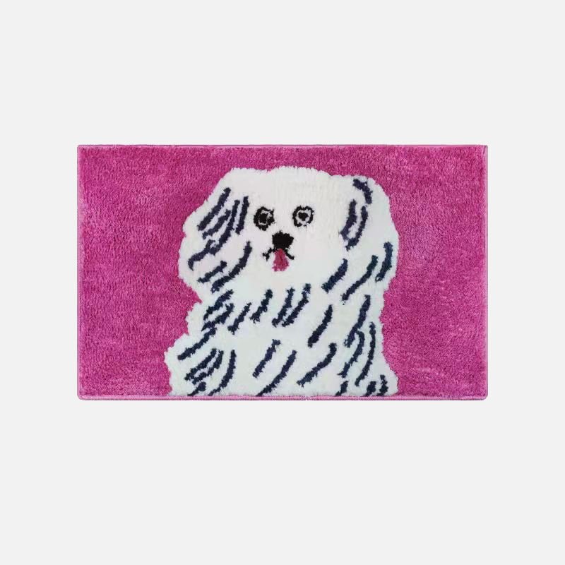 Hommfer - Tapis de Bain Tufté Antidérapant Chien Cartoon pour la Salle de Bain - Hommfer