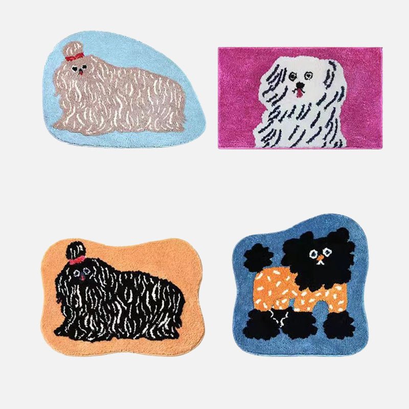 Hommfer - Tapis de Bain Tufté Antidérapant Chien Cartoon pour la Salle de Bain - Hommfer