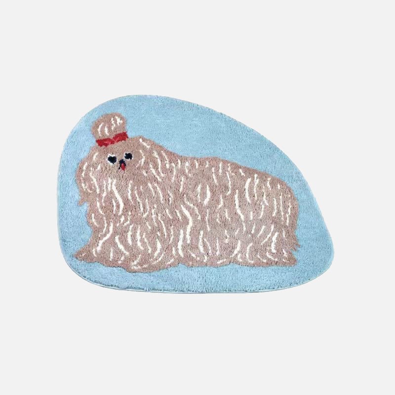 Hommfer - Tapis de Bain Tufté Antidérapant Chien Cartoon pour la Salle de Bain - Hommfer