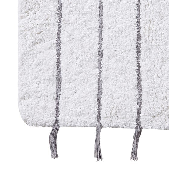 Hommfer – Tapis de bain tufté en coton avec franges pour la salle de bain - Hommfer