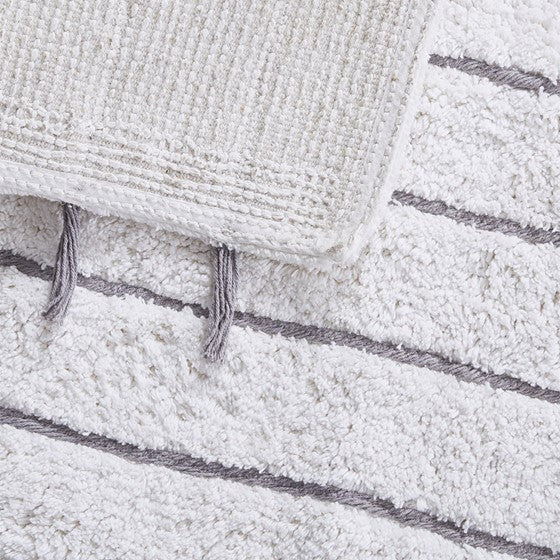Hommfer – Tapis de bain tufté en coton avec franges pour la salle de bain - Hommfer