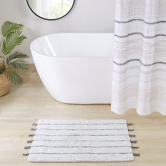 Hommfer – Tapis de bain tufté en coton avec franges pour la salle de bain - Hommfer