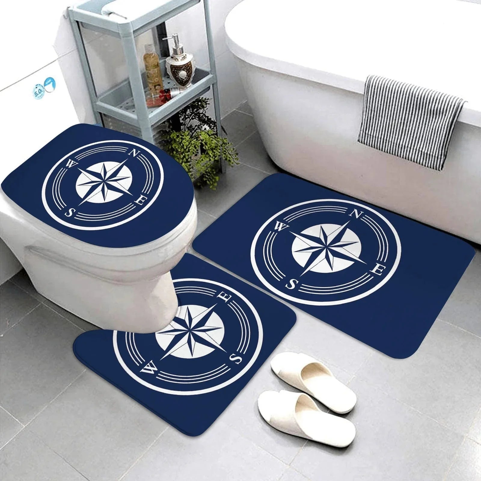 Hommfer – Tapis de Salle de Bain Élégant en Bleu Foncé - Hommfer