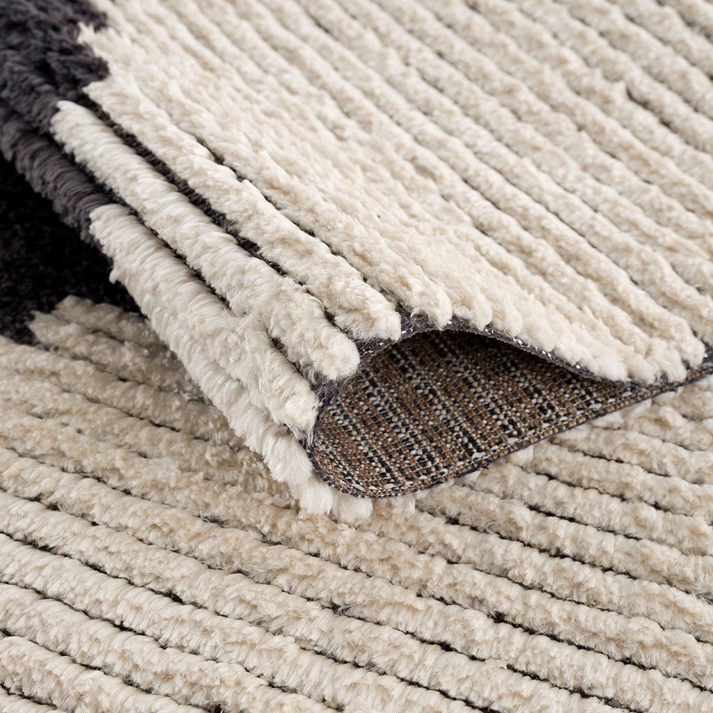 Hommfer – Tapis Noir et Ivoire à Poils Longs - Hommfer