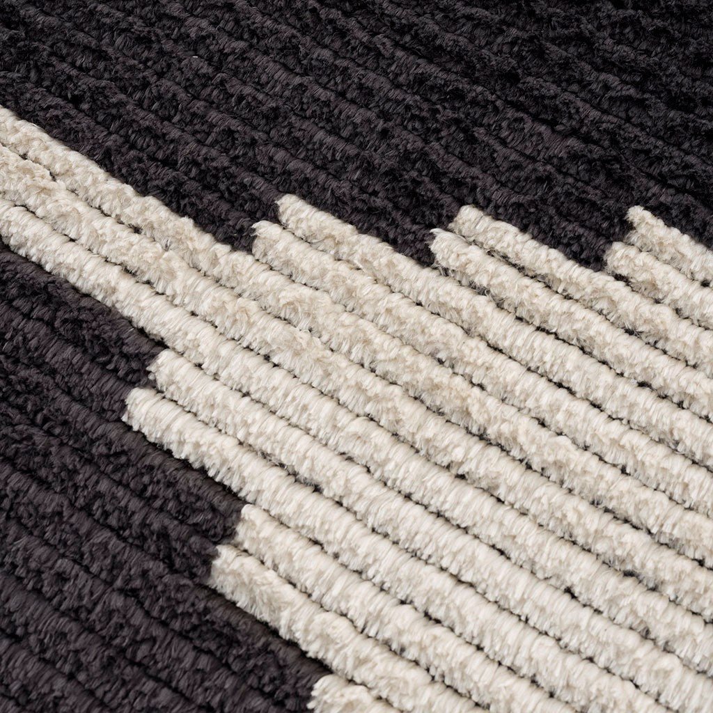 Hommfer – Tapis Noir et Ivoire à Poils Longs - Hommfer