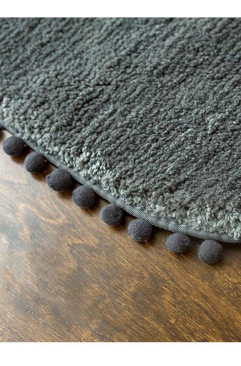 Hommfer – Tapis Ovale Antidérapant avec Bordures Pompons - Hommfer
