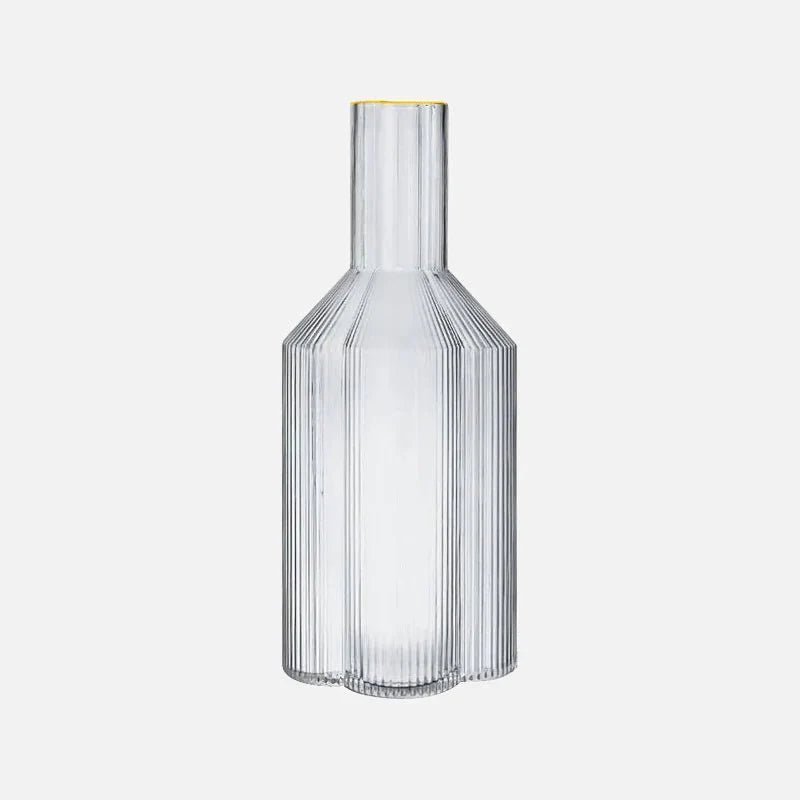 Hommfer – Tasse Fleurie en Verre avec Bord Doré et Carafe - Hommfer