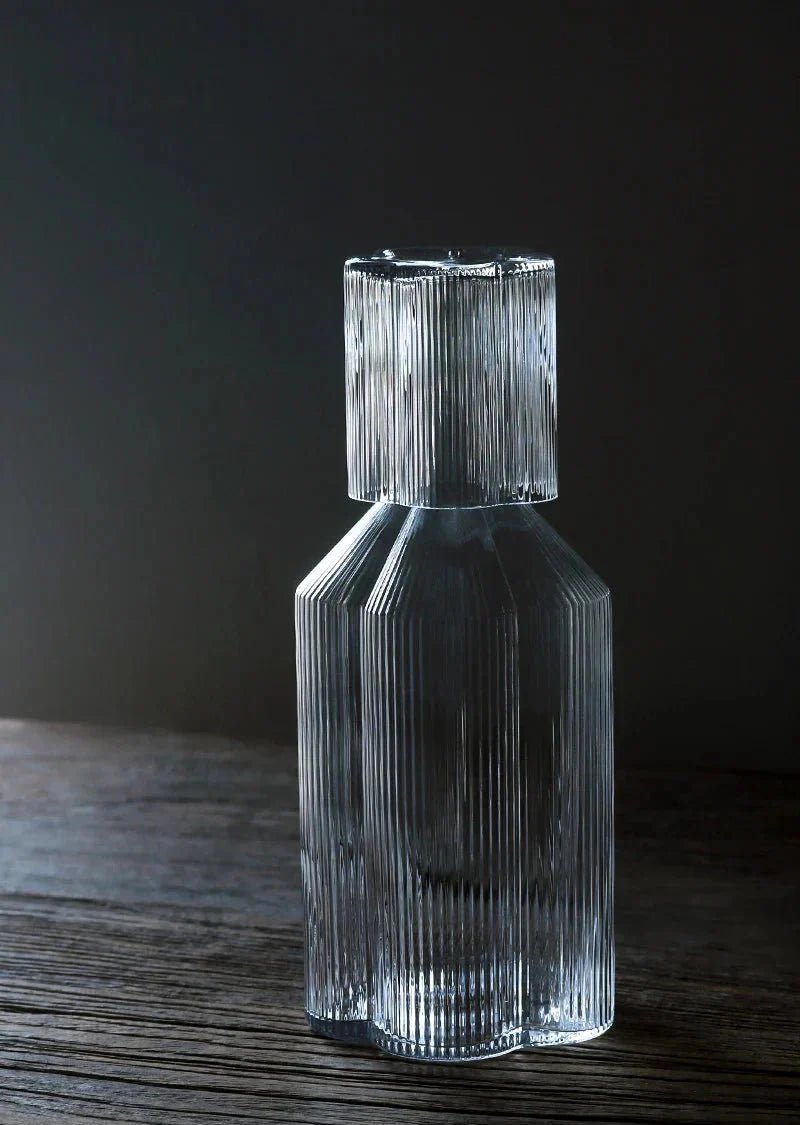 Hommfer – Tasse Fleurie en Verre avec Bord Doré et Carafe - Hommfer