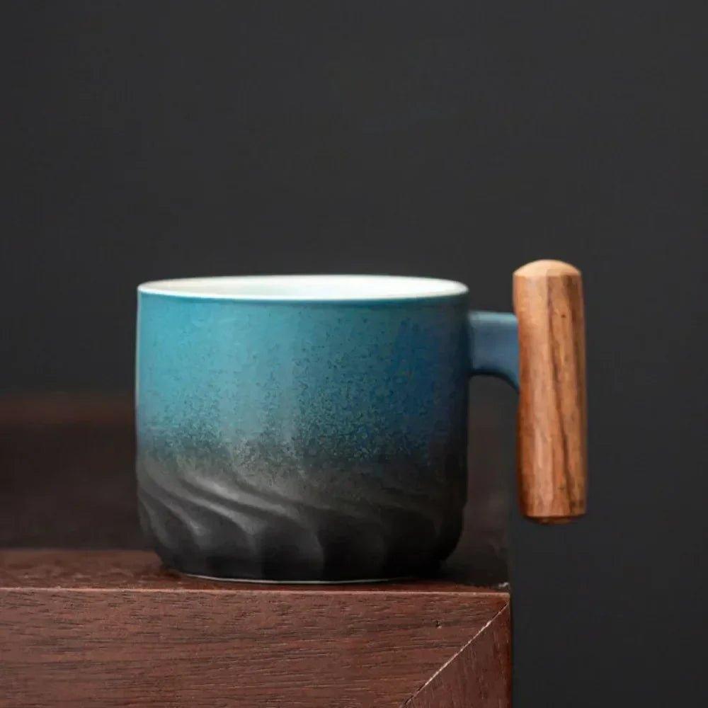 Hommfer – Tasses à espresso en céramique avec poignée en bois - Hommfer