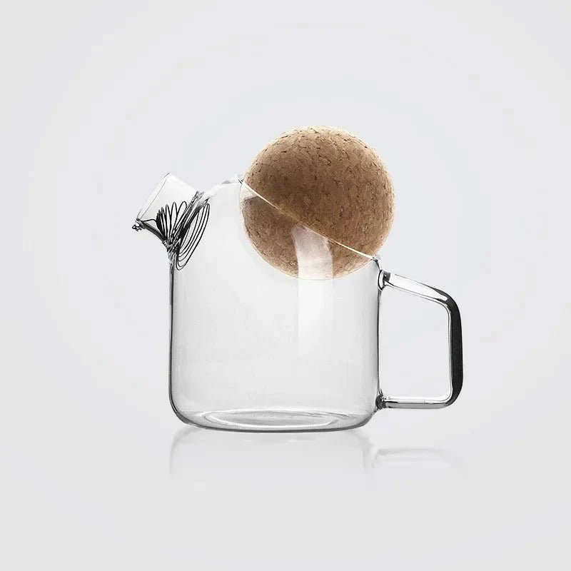 Hommfer – Théière en Verre avec Couvercle en Liège - Hommfer
