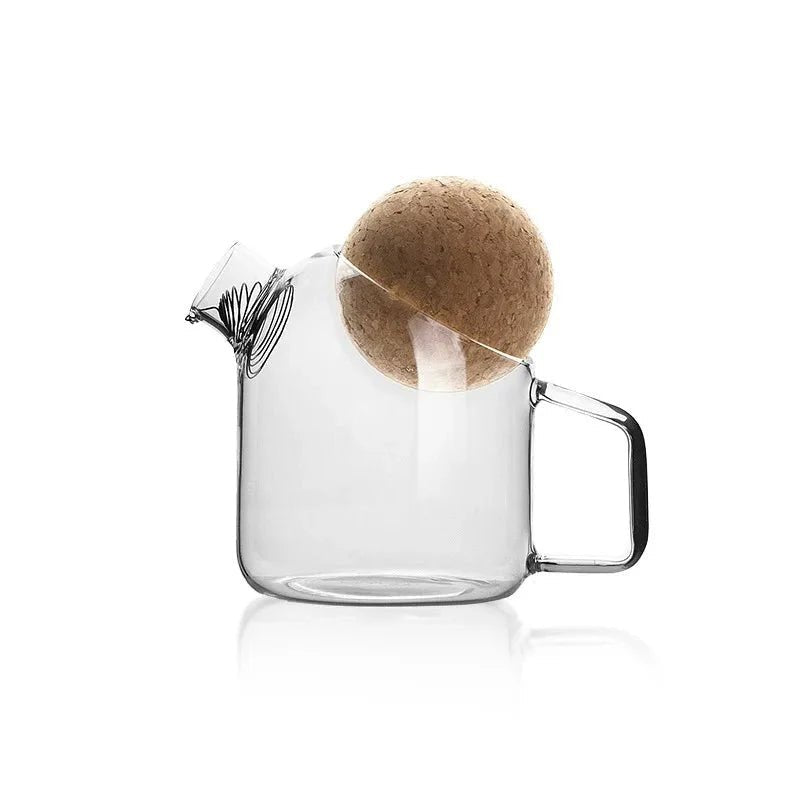 Hommfer – Théière en Verre avec Couvercle en Liège - Hommfer