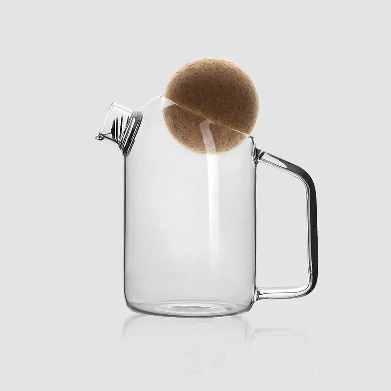 Hommfer – Théière en Verre avec Couvercle en Liège - Hommfer