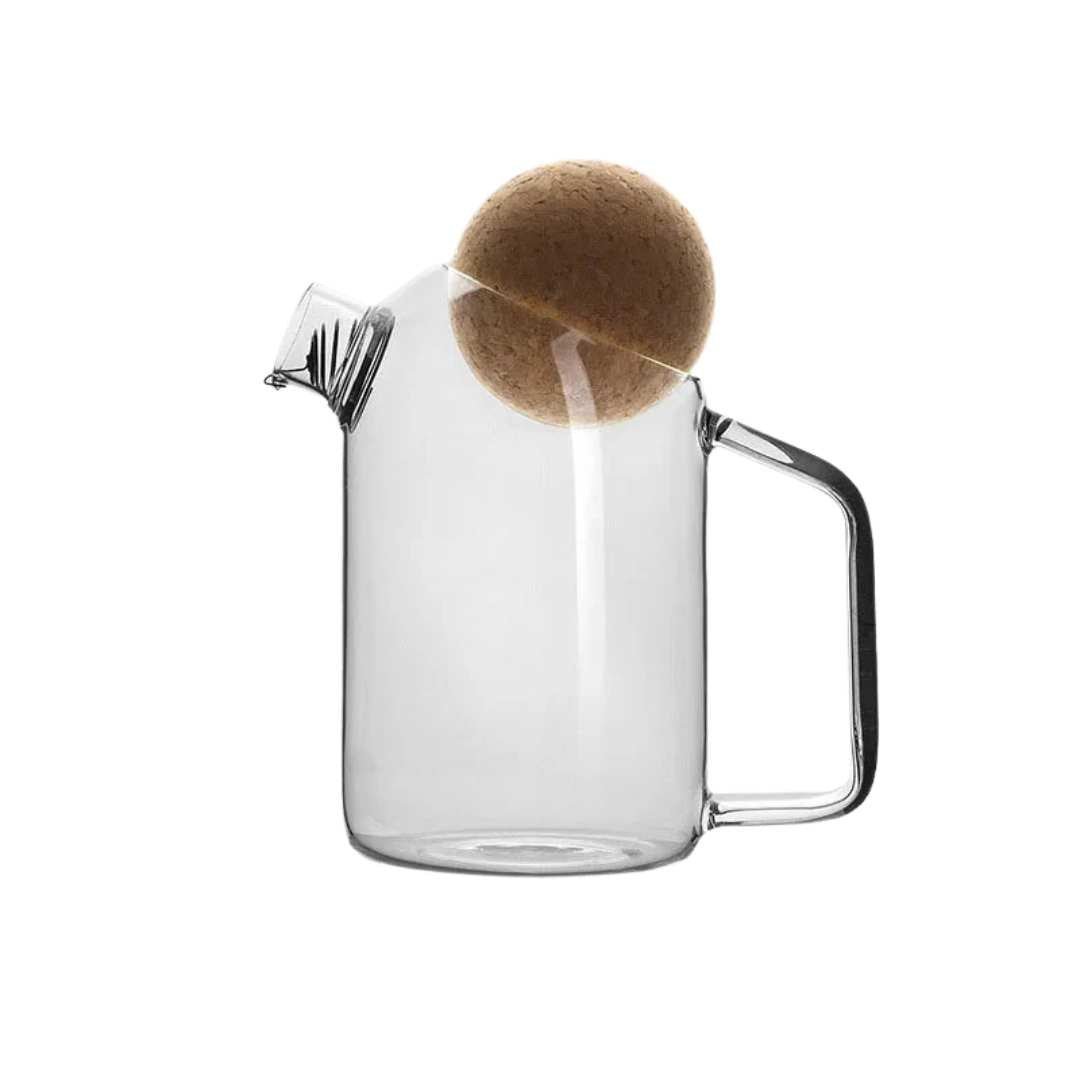Hommfer – Théière en Verre avec Couvercle en Liège - Hommfer