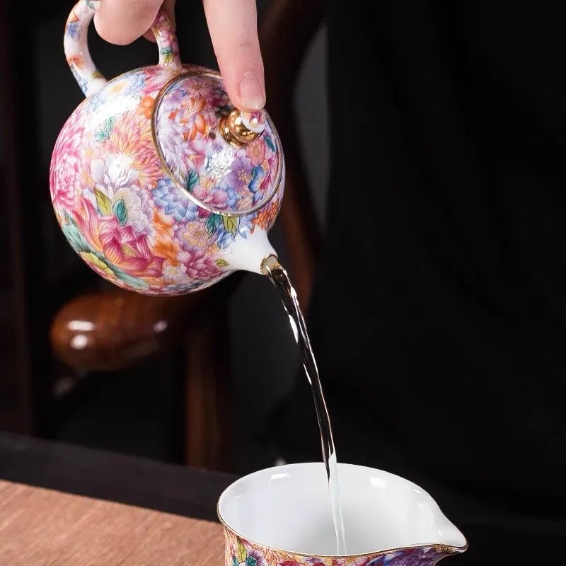 Hommfer – Théière Zia avec Tasse et Soucoupe Fleurie - Hommfer