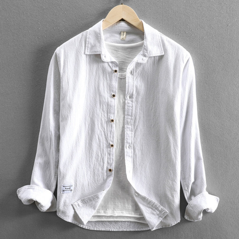 Hommfer - Tono Chemise Homme en Lin et Coton aux Détails Inspirés du Japon pour une Élégance Décontractée et Habillée - Hommfer
