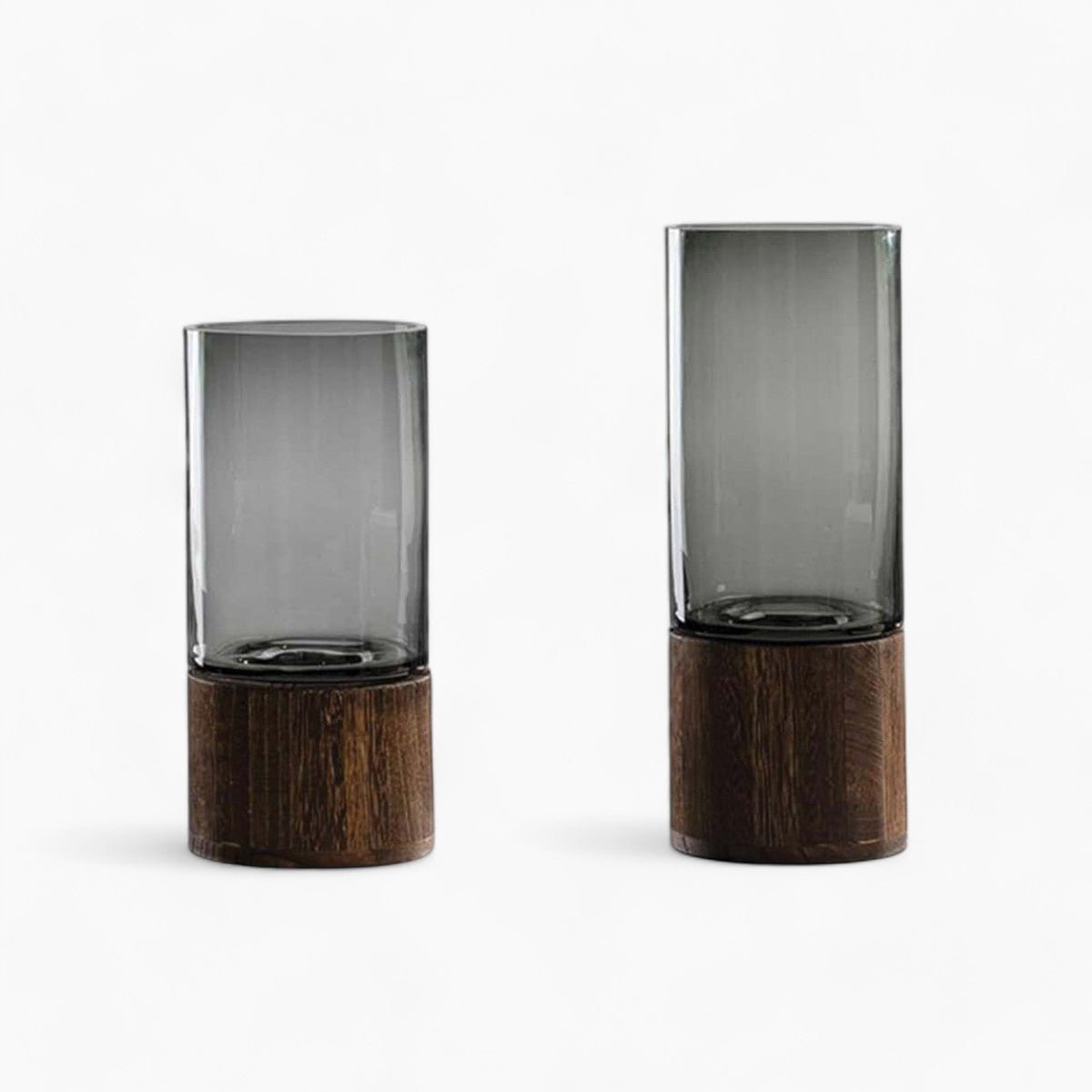 Hommfer - Vase à Fleurs en Verre et Bois - Hommfer