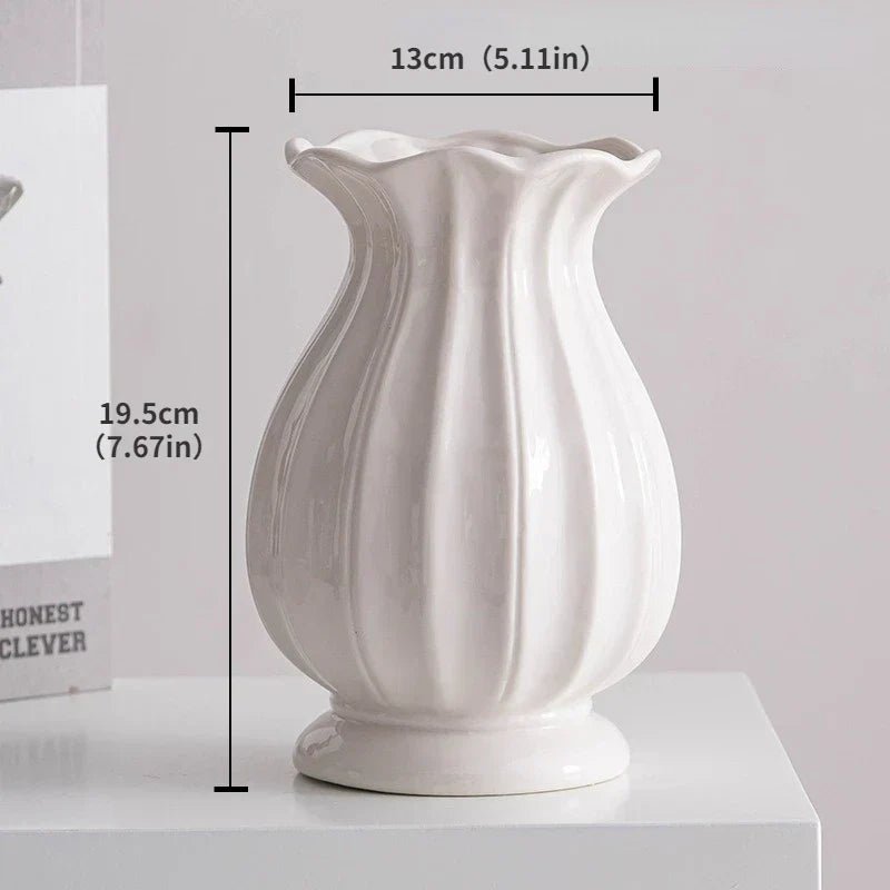 Hommfer - Vase céramique blanc minimaliste - Hommfer