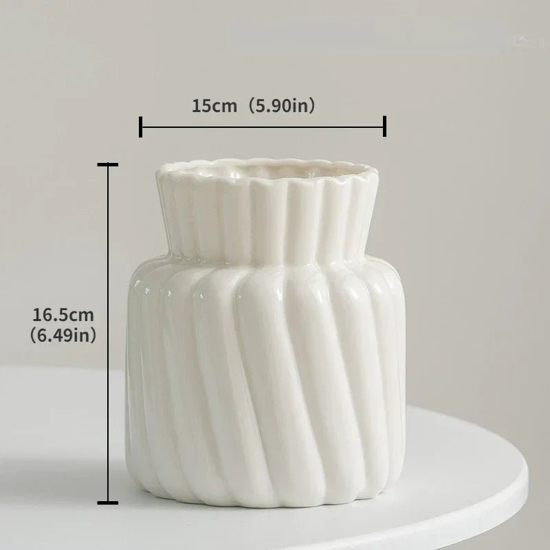 Hommfer - Vase céramique blanc minimaliste - Hommfer